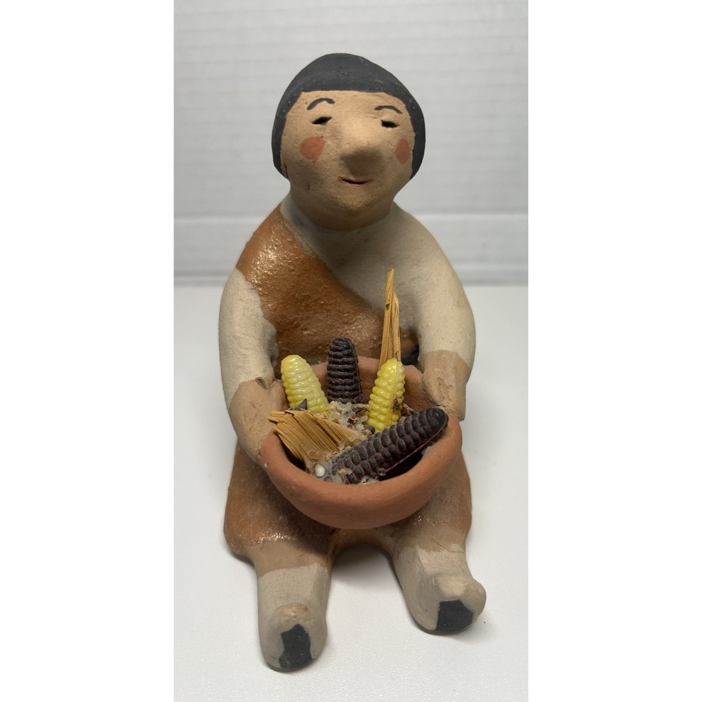 The Storyteller Vintage Pueblo New Mexico Folklore Clay Hand Painted